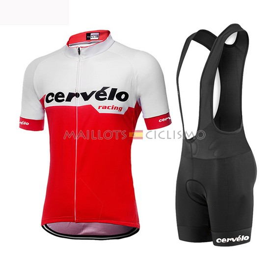 2019 Maillot Mujer Cervelo Tirantes Mangas Cortas Blanco Rojo